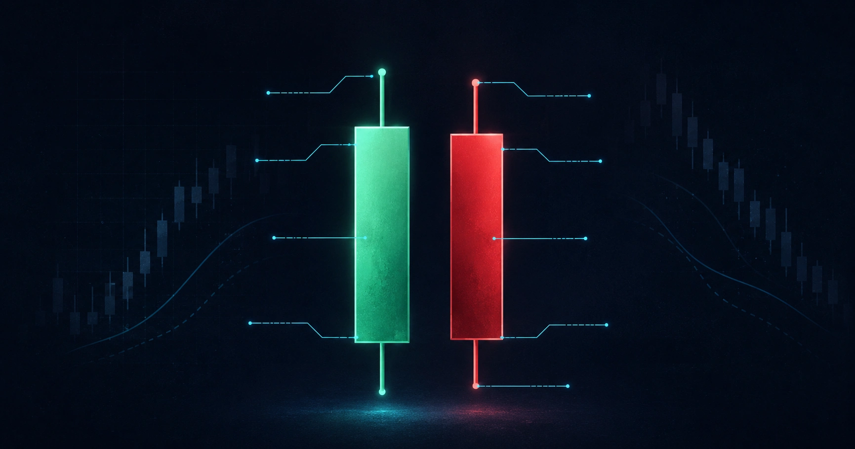 Anatomy of a candlestick showing body wicks open high low and close