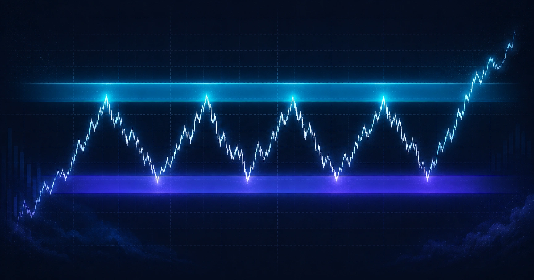 Price chart with clearly defined support and resistance zones